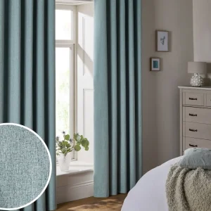 Blue Soft Marl Blackout Curtains