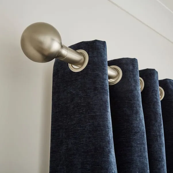 Contemporary Ball Fixed Metal Curtain Pole