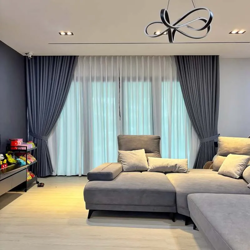 Custom blackout curtains with sheers