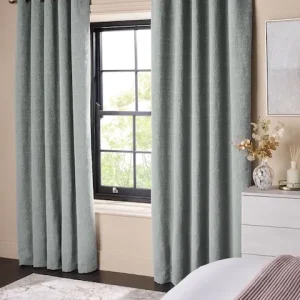 Grey Blue Heavyweight Chenille Eyelet Blackout