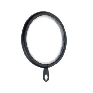 Black Steel & Nylon Curtain Rings – Pack of 6