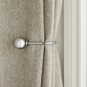 Chrome Ball Curtain Holders – Set of 2