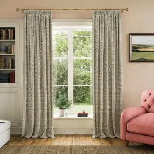 Cream Floral Printed Curtain