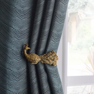 Gold Peacock Curtain Holders – Set of 2