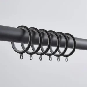 Lined Metal & Plastic Curtain Rings – Pack of 12