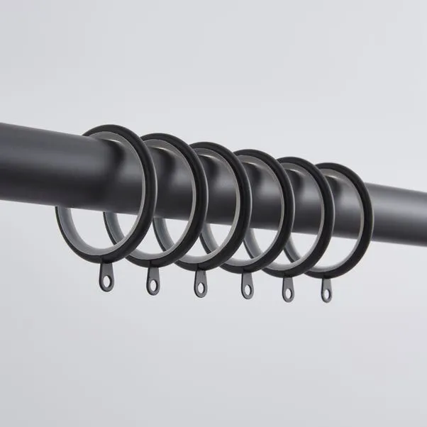 Lined Metal & Plastic Curtain Rings – Pack of 12