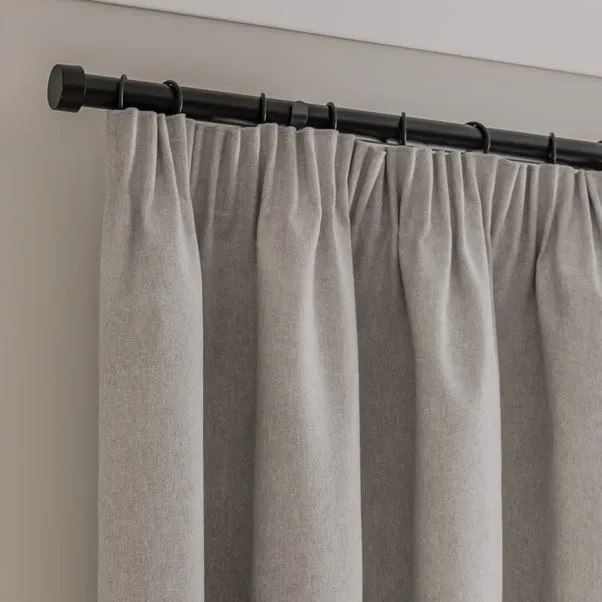Luna Brushed Blackout Pencil Pleat Curtains