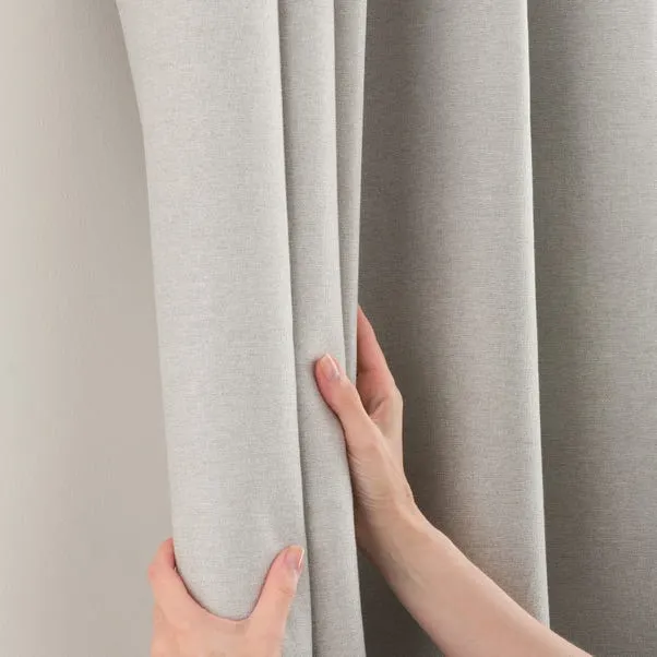 Luna Brushed Blackout Pencil Pleat Curtains