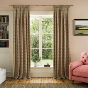 Ochre Floral Foulard Curtains