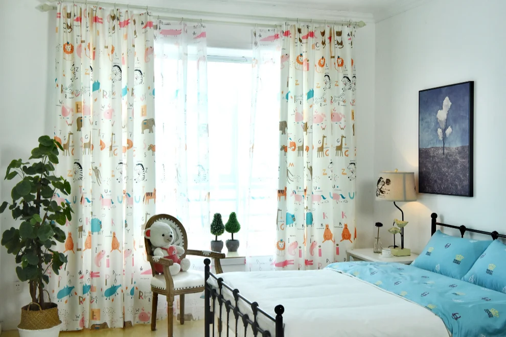 kids room curtains Installed